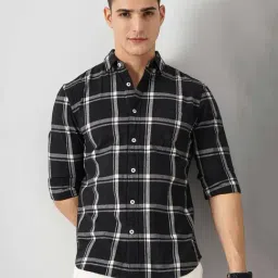 celio celio* Black Regular Fit Check Shirt-picture-30
