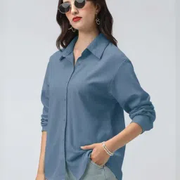Showoffff Blue Regular Fit Shirt image 3