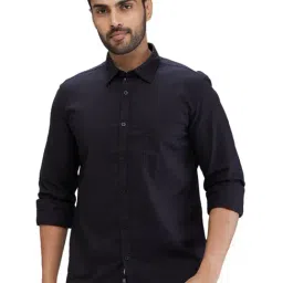 Parx Black Slim Fit Shirt-image-84