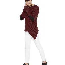 Hypernation Black & Red Striped Full Sleeves T-Shirt image 5