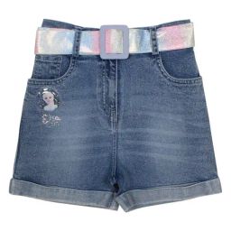 Cutecumber Girls Blue Denim Regular Fit Applique Shorts-picture-34
