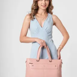 Caprese Pink Quinn Large Leather Laptop Bag-picture-31