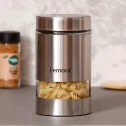 Femora Silver Borosilicate Glass Containers with Lid (700 ml, 1000 ml, 1300 ml) - Set of 3 image 2