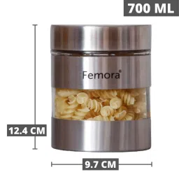 Femora Silver Borosilicate Glass Containers with Lid (700 ml, 1000 ml, 1300 ml) - Set of 3 image 5