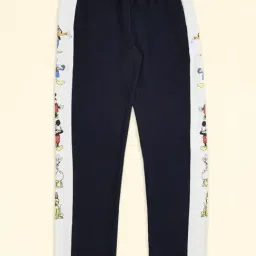 Pantaloons Junior Navy & White Cotton Printed Trackpants-picture-24