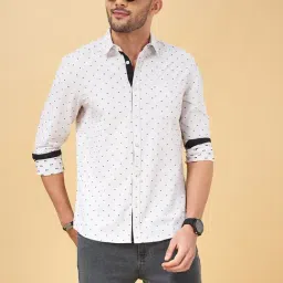 People by Pantaloons Beige Cotton Slim Fit Printed Shirt-picture-34