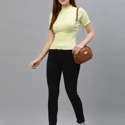 Friskers Women Pack Of 2 Black & Yellow Ribbed Tops image 5