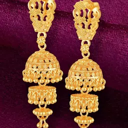 VIVASTRI Women Gold-Plated Alloy Earrings image 1