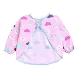 Polka Tots Kids Printed Waterproof Full Sleeves Apron Feeding Bibs-image-6