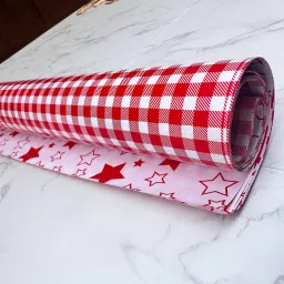 The Big Trove Dual Side Red Check Gift Wrapping Paper (Pack of 10) image 2