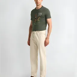 U.S. Polo Assn. Men Graphic Printed Round Neck Cotton Slim Fit T-Shirt image 3