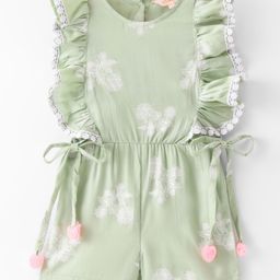 lil' drama Lil Drama Cotton Satin Sleeveless Stylish Jumpsuit - Green-picture-28