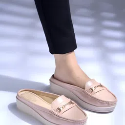 Shoetopia Metal Applique Detailed Sandals - Peach-picture-22