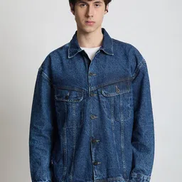 The Roadster Lifestyle Co Full Sleeves Oversize Denim Jacket-image-0