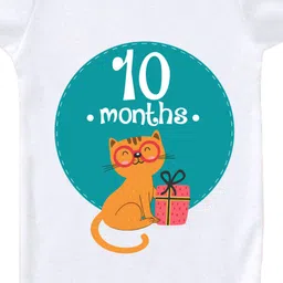 KNITROOT Short Sleeves 10 Month Old Printed Onesie - White image 4