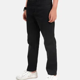 Kiddopanti Full Length Solid Stretchable Denim Jeans - Black image 4