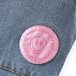 Pine Kids Denim Woven Full Length Washed Jeans With Text Patch & Cargo Pockets - Blue image 3