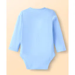 Babyhug Disney Interlock Knit Full Sleeves Onesies with Winnie the Stripes & Pooh Graphics Pack of 3 - White & Blue image 5