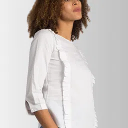 FableStreet White Ruffles Top image 3