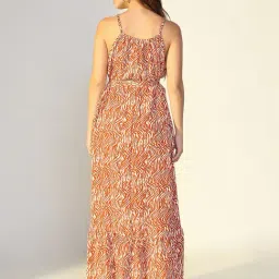 showoffff Showoff Rust Cotton Regular Fit Printed Dress image 2