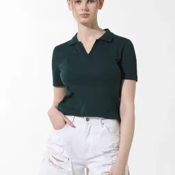 Only Green Cotton Slim Fit Polo T-Shirt image 2