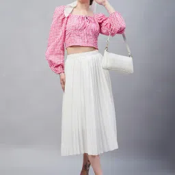 Marie Claire Pink Check Crop Top image 4