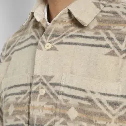 American Eagle Beige Regular Fit Printed Shacket image 5