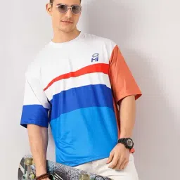 celio celio* x Mumbai Indians Multicolor Graphic Print Oversized Crew T-Shirt-picture-19