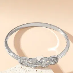 Peora Silver-Plated American Diamond Studded Kada Bracelet-picture-35