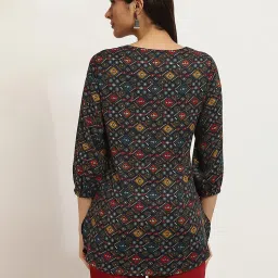 Rangriti Navy Blue Printed Kurti image 2