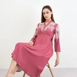 Styli Print Fit & Flare Midi Dress image 5