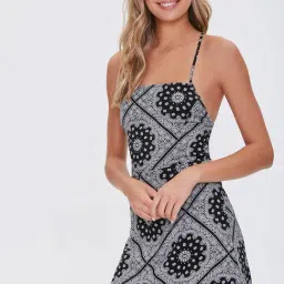 Forever 21 Black & White Printed Dress-image-79