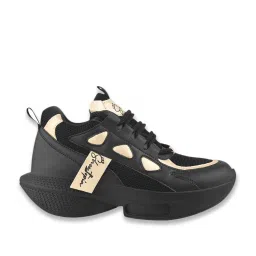 Shoetopia Women's Black Casual Sneakers image 2