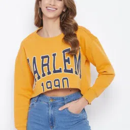 Duke Mustard Graphic Print Cropped Sweatshirt-picture-48