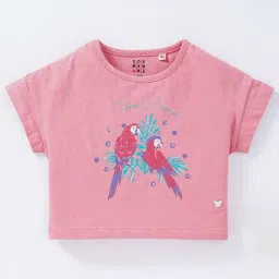 Ed-a-Mamma Kids Pink Cotton Printed T-Shirt-image-29