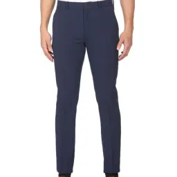 Arrow Blue Regular Fit Checks Flat front trousers-image-43