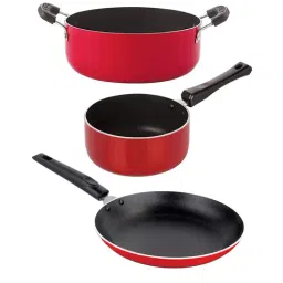 Nirlon Red Aluminium Non-Stick Cookware Set of 3-picture-39