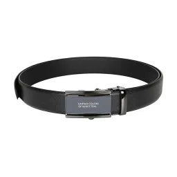 United Colors Of Benetton Black Lugano Textured Leather Casual Belt For Men image 2
