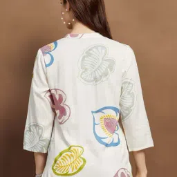 Melange By Lifestyle Off White Regular Fit Printed Kurti image 2