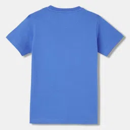 Blue Giraffe Kids Blue & Yellow Cotton Color Block T-Shirt image 2