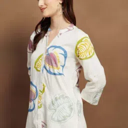 Melange By Lifestyle Off White Regular Fit Printed Kurti image 3