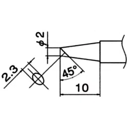 Hakko Soldering Tip T12 Lead Free Solder BC/C Type, T12-BCF2Z image 2