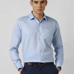 Van Heusen Blue Cotton Slim Fit Shirt-image-75