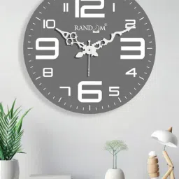 Random Grey Plastic Round Wall Clock-image-64