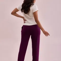 Go Colors! Maroon Mid Rise Pants image 2