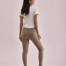 Go Colors! Beige Mid Rise Leggings image 2