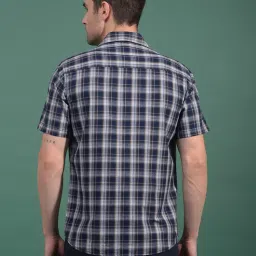 Crimsoune Club Olive Cotton Slim Fit Checks Shirt image 2