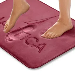 NAUTICA Luxurious Maroon 2000 GSM Memory Foam Large Non-Skid Bath Rug image 2