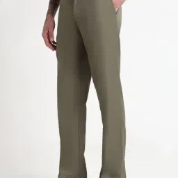 SHOWOFFFF Olive Slim Fit Formal Trousers image 3