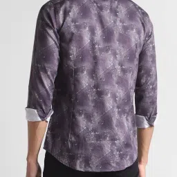 Simon Carter London Purple Printed Slim Fit Shirt image 2